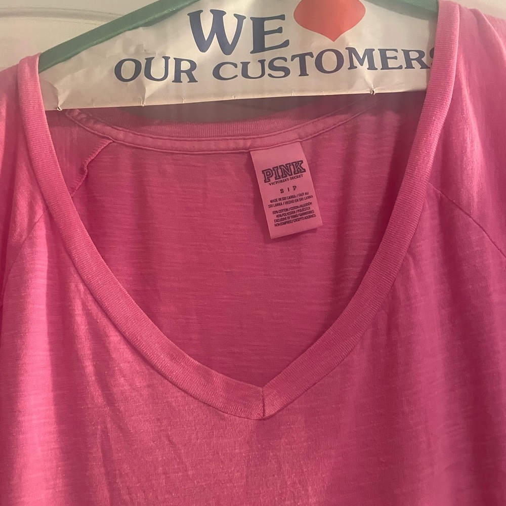 EUC Victoria’s Secret PINK! Neon pink long sleeve tee in S - Picture 8 of 16